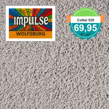 Draufsicht JAB Cottel 520 Hellgrau – Teppichboden, Farbe Hellgrau, Preis 69,95 €/m²